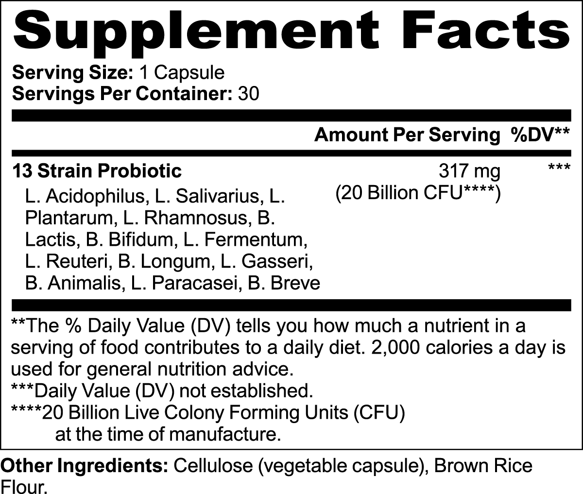 Probiotic 20 Billion CFU - Digestive & Immune Support