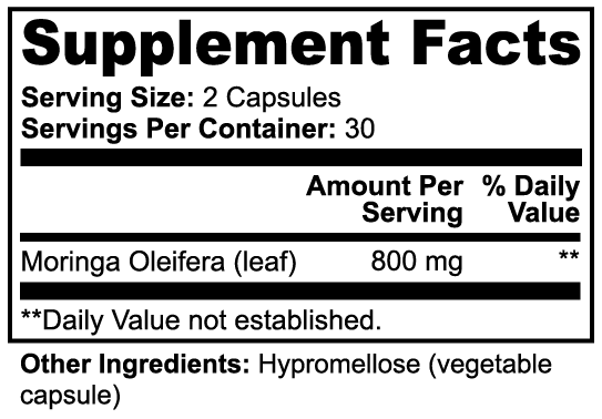 Moringa Pure - Organic Moringa Oleifera Leaf Capsules
